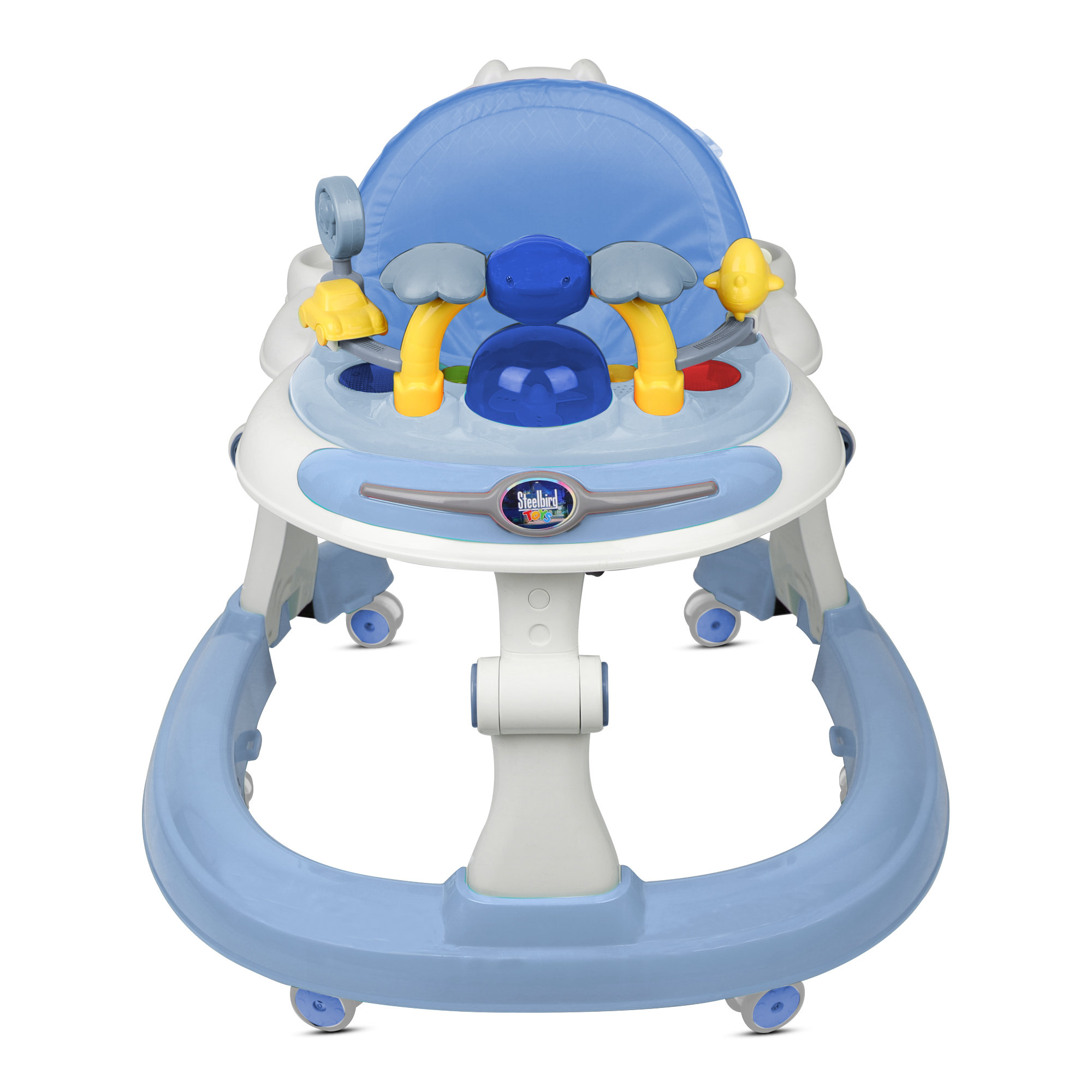 BLUE BABY WALKER WITH PUSH HANDLE